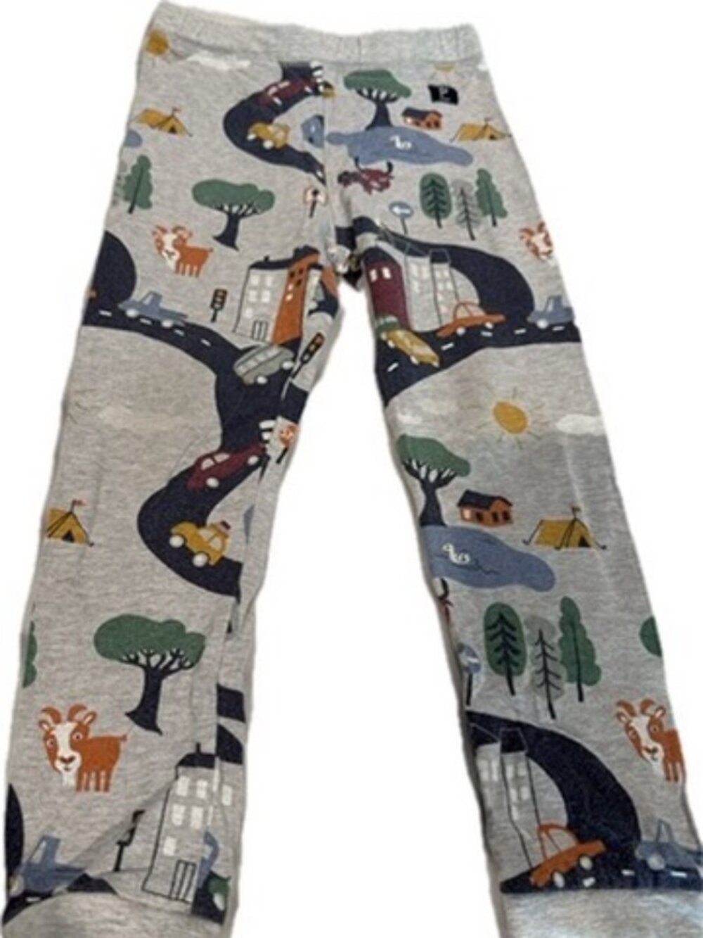 Polarn O. Pyret Cotton "City Print" Classic Leggings Sz 3-4 Years